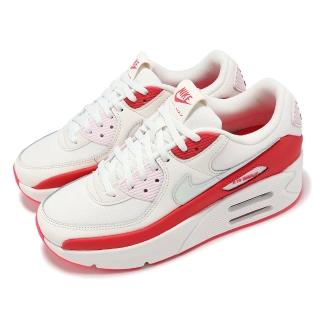 【NIKE 耐吉】休閒鞋 Air Max 90 LV8 女鞋 米白 紅 螢光粉 厚底 增高 氣墊(HF5073-133)