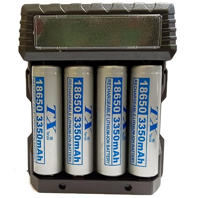 【TX 特林】鋰充電池186504入+四槽充電器(3350-4+4USB)