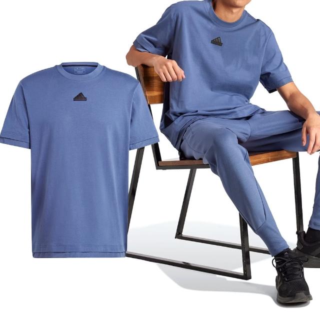 【adidas 愛迪達】M CE Q2 PR Tee 男款 藍色 T恤 運動 訓練 休閒 寬鬆 基本款 短袖 IR5176
