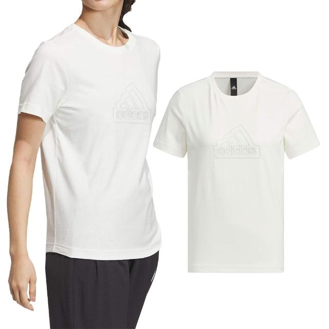 【adidas 愛迪達】Tech Bos Tee 女款 米白色 上衣 T恤 運動 訓練 休閒 棉質 日常 短袖 IM8840
