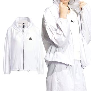 【adidas 愛迪達】Tech UPF HD JKT 女款 灰白色 連帽 風衣 運動 訓練 輕盈 簡約 舒適 外套 IM8835