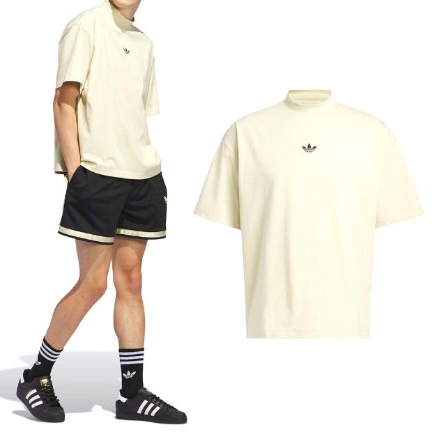 【adidas 愛迪達】Mock  T-shirt 男款 女款 黃色 運動 休閒 微立領 上衣 短袖 IN4214