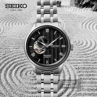【SEIKO 精工】PRESAGE系列機械錶 日式庭園精鋼黑面41.8㎜款 SK004(SSA377J1/4R39-00W0D)