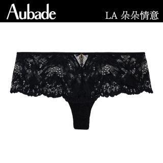 【Aubade】朵朵情意蕾絲平口褲 性感小褲 法國進口 女內褲(LA-黑.白)