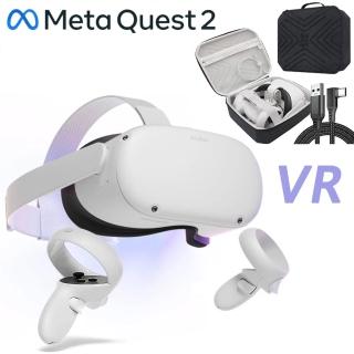 【Meta Quest】Oculus Quest 2 VR頭戴式裝置+5米傳輸線+收納硬殼包(256G)