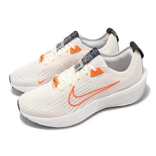 【NIKE 耐吉】慢跑鞋 Interact Run 男鞋 白 橘 Flyknit 環保材質 回彈 運動鞋(FD2291-103)