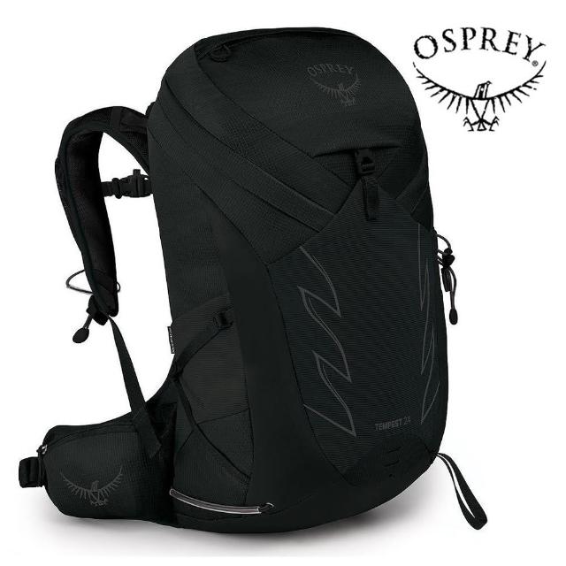 【Osprey】Tempest 24 輕量化登山背包 女 隱形黑(健行背包 單車背包 快速移動運動背包)