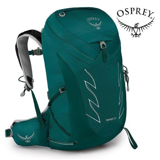 【Osprey】Tempest 24 輕量化登山背包 女 碧玉綠(健行背包 單車背包 快速移動運動背包)