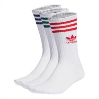 【adidas 愛迪達】襪子 中筒襪 運動襪 3雙組 CREW SOCK 3STR 白 IL5026