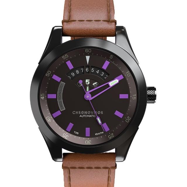 Chronovisor 維度旅人  GENESIS系列機械腕錶-46mm棕x紫 母親節(CVNM7104-L-PU)