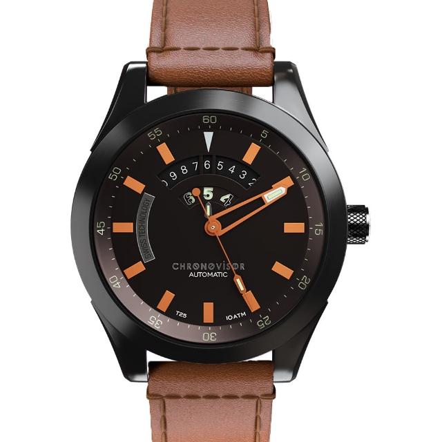 Chronovisor 維度旅人  GENESIS系列機械腕錶-46mm棕x橘(CVNM7104-L-OR)