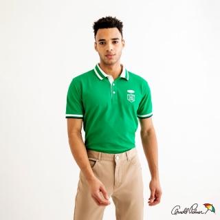 【Arnold Palmer 雨傘】男裝-左胸GOLF主題提織短袖POLO衫(綠色)