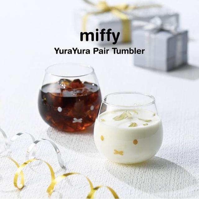 【Miffy 米飛】日本製 Miffy不倒翁金銀對杯組(水杯 酒杯)