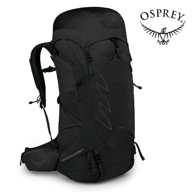 【Osprey】Talon 44 輕量化運動背包 男 消光黑(單車背包 旅行背包 輕量後背包 快速移動登山健行背包)