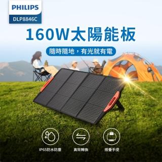 【Philips 飛利浦】160W大功率 折疊太陽能充電板 DLP8846C(露營/戶外/車宿)