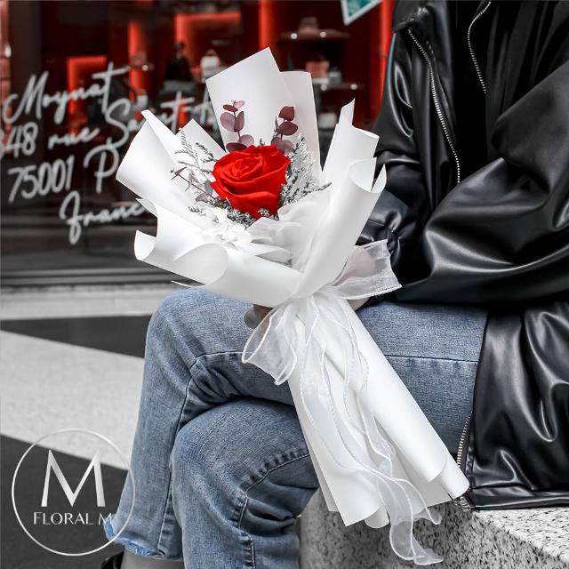 【Floral M】La Rose高級法式永生玫瑰花束(乾燥花/情人節花束/告白禮物/玫瑰花束/求婚/永生花/花禮)