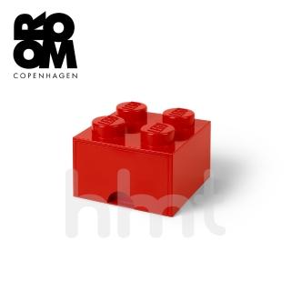 【LEGO 樂高】Room Copenhagen LEGO☆ Storage Brick 4樂高積木經典方塊四抽屜盒-紅色(樂高玩具收納盒)