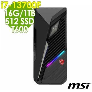 【MSI 微星】i7 T600 十六核電腦(Infinite S3/i7-13700F/16G/1TB HDD+512G SSD/T600-4G/W11P)