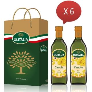 【Olitalia 奧利塔】頂級芥花油禮盒組(750mlx12瓶)