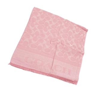 【COACH】品牌LOGO 圍巾/披巾(粉色)