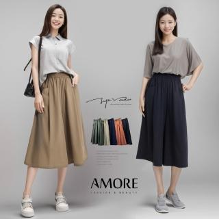 【Amore】夏日冰涼親膚冰絲感褲裙(涼感肌膚自由)