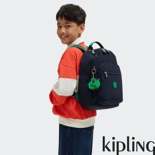 【KIPLING官方旗艦館】藍綠拼接機能手提後背包-SEOUL S