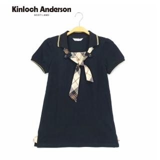 【Kinloch Anderson】格紋立領短袖上衣 金安德森女裝(KA0455308 黑)