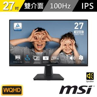 【MSI 微星】PRO MP275Q 27型 IPS 16:9 100Hz 顯示器(HDMI/DP/1ms MPRT)