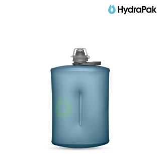 【HydraPak】Stow 1L 軟式水壺 湖水藍(軟式水瓶、軟式水壺、登山配件、儲水袋、濾水壺)