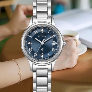 【CITIZEN 星辰】官方授權 xC 電波對時 鈦金屬 光動能時尚腕錶 母親節 禮物(ES9490-61L)