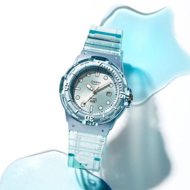 【CASIO 卡西歐】蔚藍海洋輕巧潛水風腕錶/透明藍(LRW-200HS-2E)