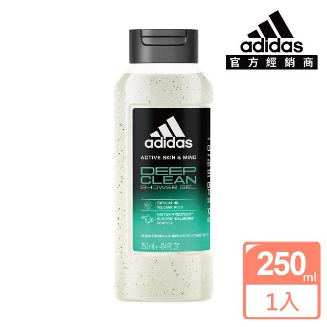 【adidas 愛迪達】甦活醒膚男性沐浴露-潔淨磨砂(250ml)