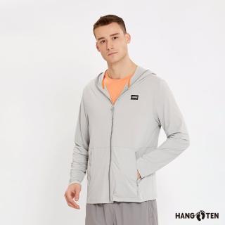 【Hang Ten】男裝-恆溫多功能-涼感高彈防曬安全反光冰沙外套(銀灰)