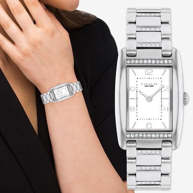【COACH】Reese 輕奢晶鑽長方形女錶-24x35mm 母親節禮物(CO14504315)