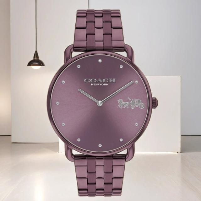【COACH】Elliot 馬車女錶-紫/41mm 母親節禮物(CO14504298)