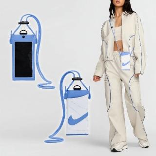 【NIKE 耐吉】手機斜背包 Premium Phone Crossbody Bag 藍 白 可觸控 可調背帶 小包(N101003645-1OS)