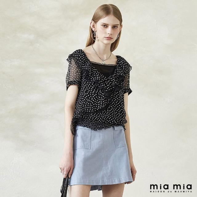 【mia mia】撞色配條雙貼袋短裙
