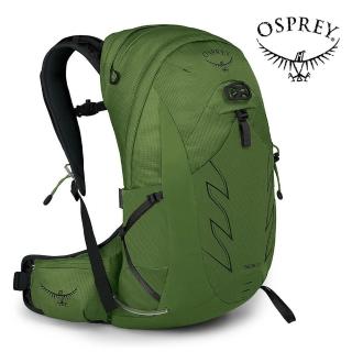【Osprey】Talon 22 輕量化登山背包 男 綠帶黑(健行背包 單車背包 快速移動運動背包)