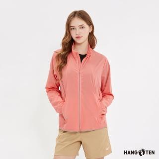 【Hang Ten】女裝-恆溫多功能-立領涼感防曬輕量彈性尼龍外套(桃紅色)