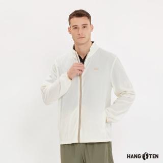 【Hang Ten】男裝-恆溫多功能-立領涼感防曬輕量彈性尼龍外套(奶白)
