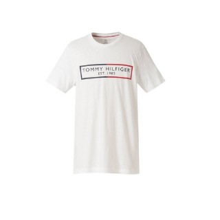 【Tommy Hilfiger】Tommy Hilfiger 簡約休閒純棉 文字LOGO 短袖T恤(美國進口平行輸入)