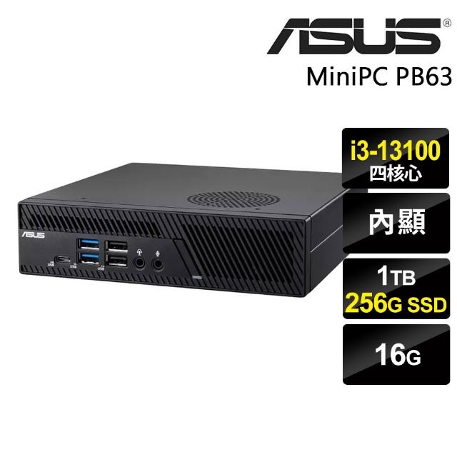 【ASUS 華碩】i3 四核心迷你商用電腦(MiniPC PB63/i3-13100/16G/1TB+256G SSD/W11P)