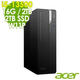 【Acer 宏碁】i5 十四核商用電腦(VX2715G/i5-13500/16G/2TB HDD+2TB SSD/W11P)