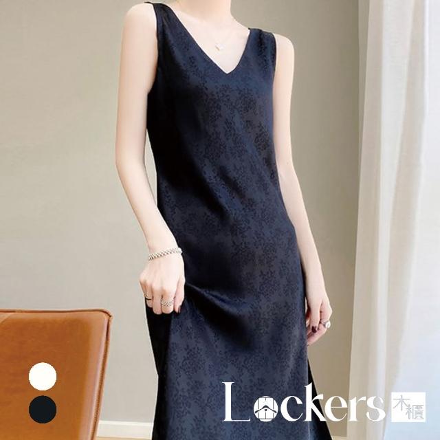 【Lockers 木櫃】法式輕奢高級感真絲吊帶連衣裙 L113041601(連衣裙 服飾)