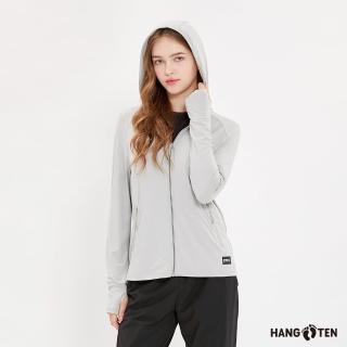 【Hang Ten】女裝-恆溫多功能-涼感高彈防曬安全反光冰沙外套(銀灰)