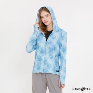 【Hang Ten】女裝-恆溫多功能-涼感高彈防曬安全反光冰沙外套(霧藍)