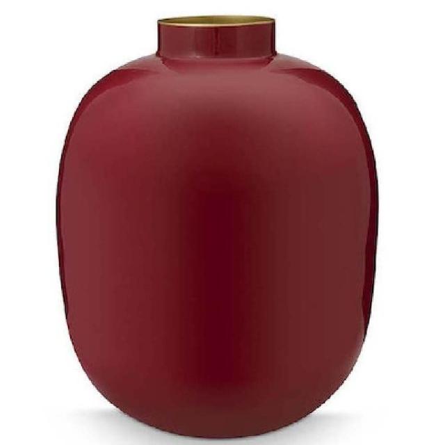 【PIP STUDIO】金屬深紅花瓶32cm(居家擺設)
