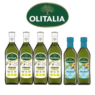 【Olitalia 奧利塔】高溫專用葵花油750mlx4瓶(+玄米油500mlx2瓶-禮盒組)