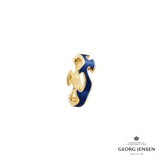 【Georg Jensen 喬治傑生】FUSION 中間戒指 藍色(18K黃金 藍色高精密陶瓷)