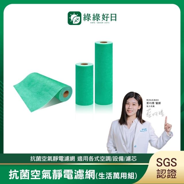 【綠綠好日】抗菌空氣靜電濾網 適用各式空調/設備/濾芯(生活萬用組)